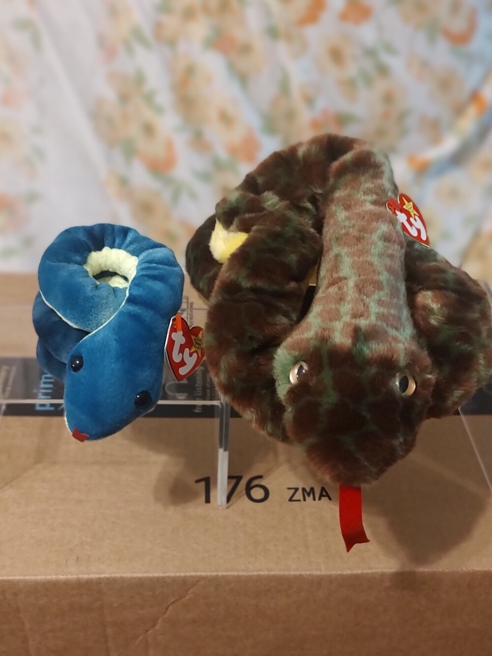 Vintage 1999 Slither Beanie Buddy&  Hissy Beanie Baby W/Tags